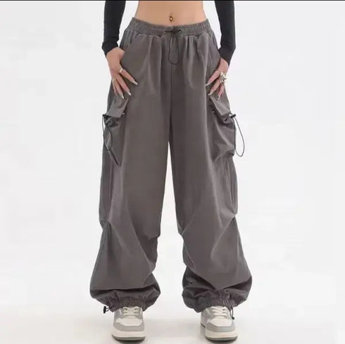 Parachute Cargo Drawstring Low Waist Pants